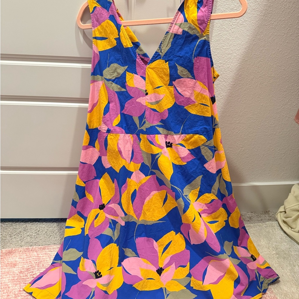 Ann Taylor Multicolor Floral V-Neck Dress